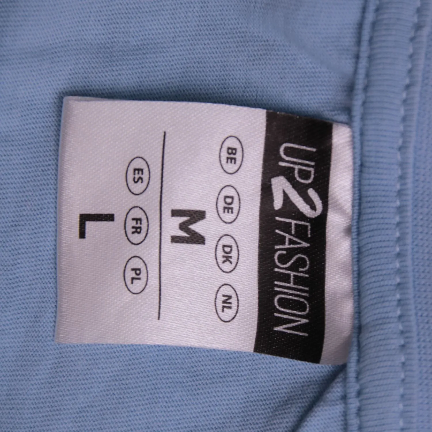Голубая футболка UP2FASHION с V-образным вырезом, размер 48 (L)